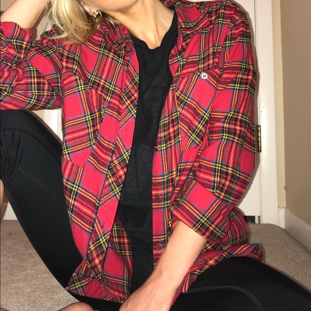 Red medium button up flannel